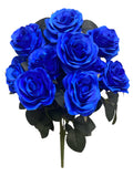 18" Silk Open Rose Bush ( B1024N-#12 Royal Blue ) AN10004