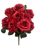 18" Silk Open Rose Bush ( B1024N-#34 2 Tone Red ) AN10004