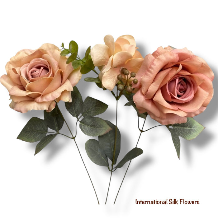 19'' Rose/Hydrangea Bush ( TY3792-PK/MV )