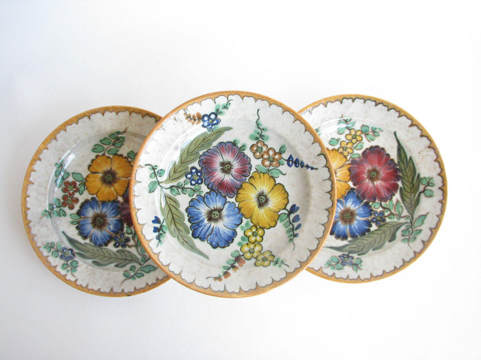 edgebrookhouse - 1950s PZH Areo Gouda Holland Hand-Painted Decorative Pottery Bowls - Set of 3