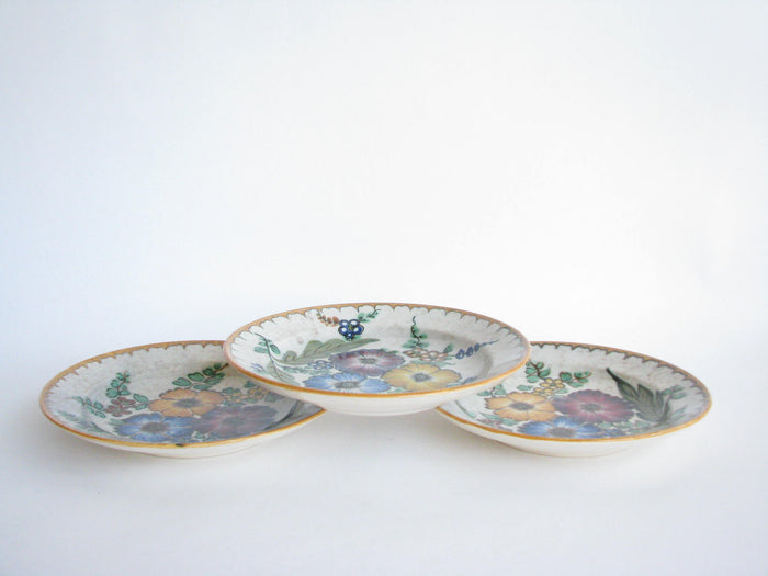 edgebrookhouse - 1950s PZH Areo Gouda Holland Hand-Painted Decorative Pottery Bowls - Set of 3