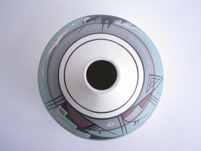 edgebrookhouse - 1980s Native American Navajo Etched Pottery Vase by Janet Dine