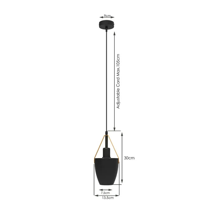 Adjustable Pendant Ceiling Light Black