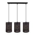 3 Head Rectangle Wicker Rattan Ceiling Pendant Lights~4195