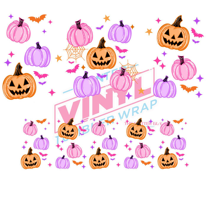 40 oz Tumbler Wrap - UVDTF Ink Transfers - Colorful Pumpkins | UVDTF from The Glitter Guy