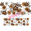 40 oz Tumbler Wrap - UVDTF Ink Transfers - Floral Bow Pumpkins | UVDTF from The Glitter Guy