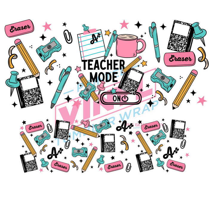 40 oz Tumbler Wrap - UVDTF Ink Transfers - Teacher Mode | UVDTF from The Glitter Guy