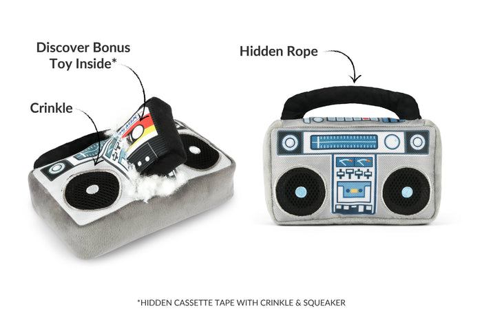 80s Classic Boom Box Squeaky Dog Toy