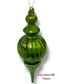 9.06'' FINIAL GLASS ORNAMENT ( 302059-ANTIQUE GREEN )