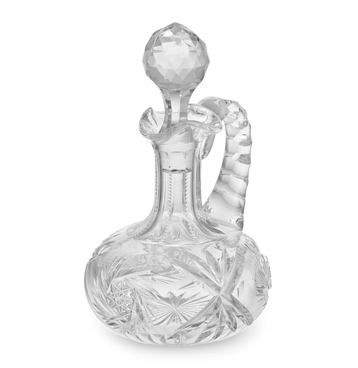 American Brilliant Period Cut Glass Hobstar Cruet Bottle