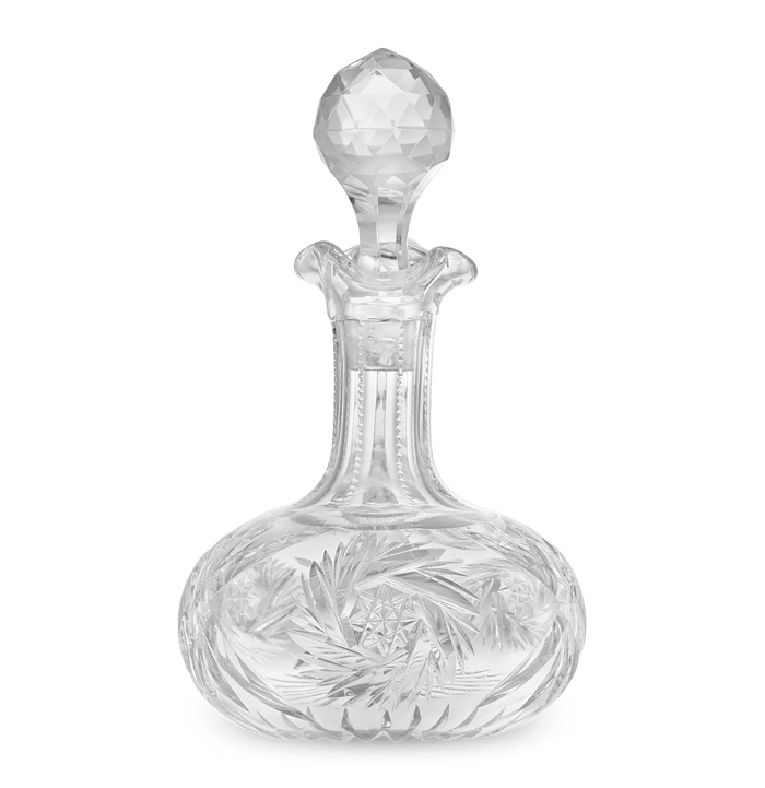 American Brilliant Period Cut Glass Hobstar Cruet Bottle