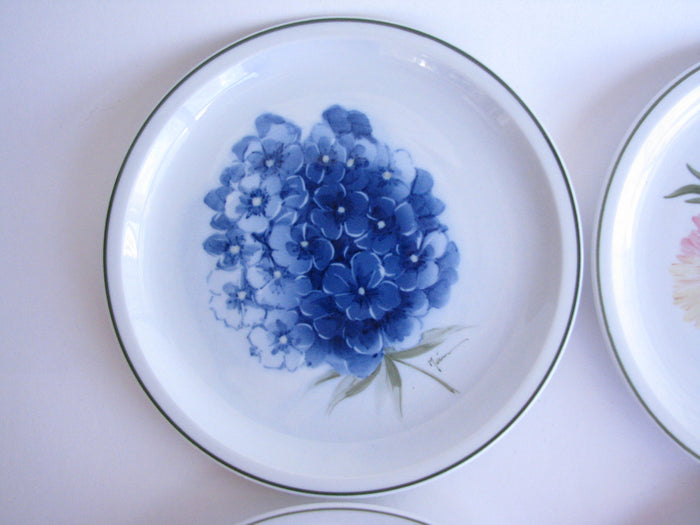 edgebrookhouse - Block Portugal Hand Painted Porcelain Plates with Floral Designs - Set of 4