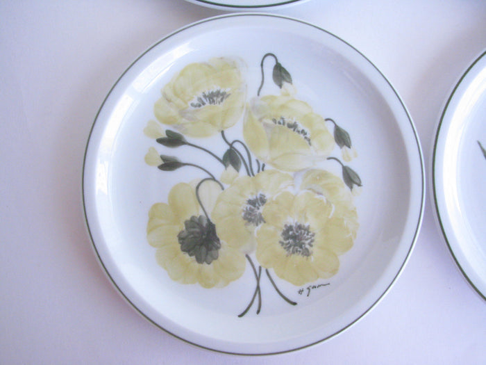 edgebrookhouse - Block Portugal Hand Painted Porcelain Plates with Floral Designs - Set of 4