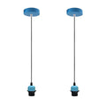 Blue Adjustable Ceiling 2 pcs E27 Pendant Light Holder ~4226