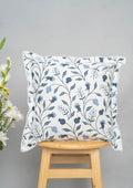 Blue Ruby 100% cotton floral cushion cover for sofa - Powder Blue