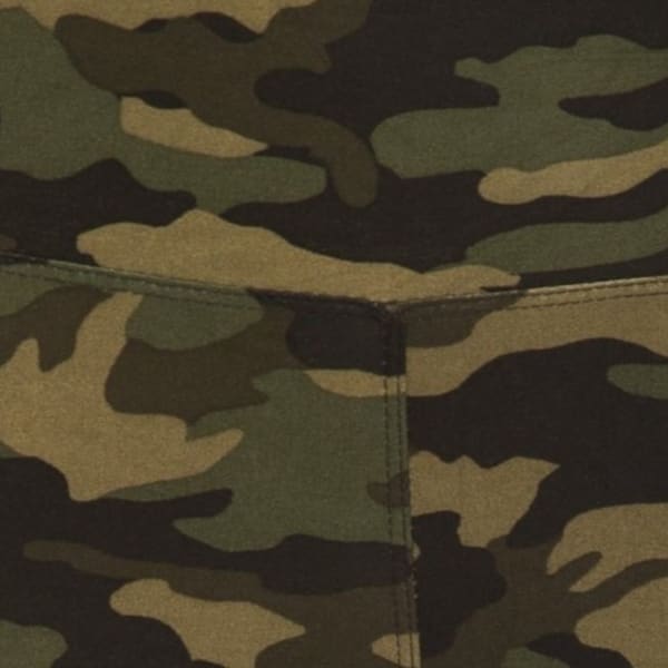 Buttery Soft Green Camo Yoga Band Leggings