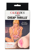 Cheap Thrills “The Farm Girl” stroker sleeve retail box with CalExotics branding and product artwork on front