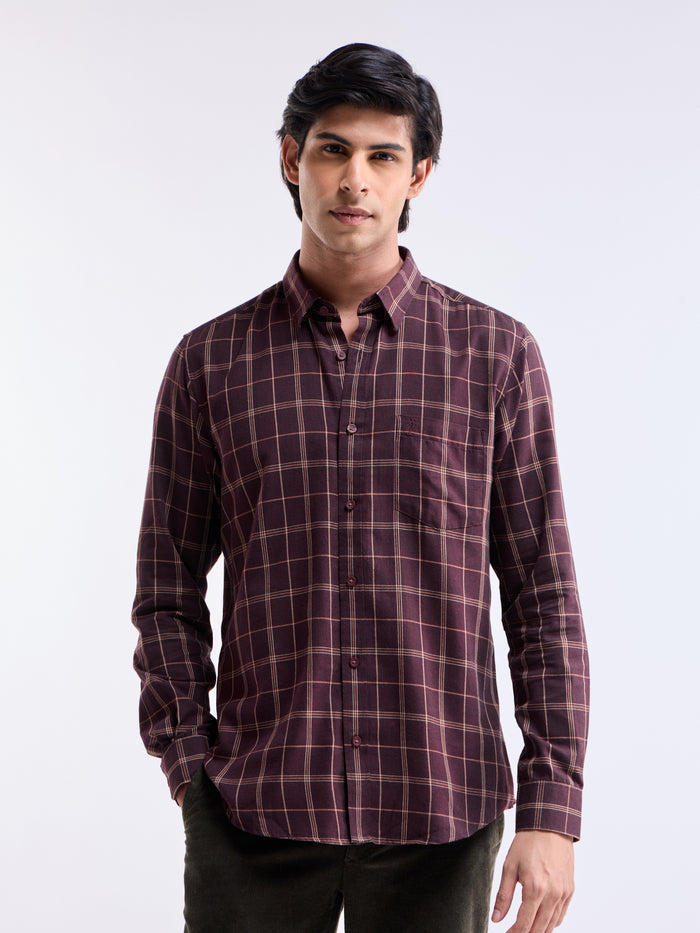 check Regular Fit Shirt - Purple t4option_1
