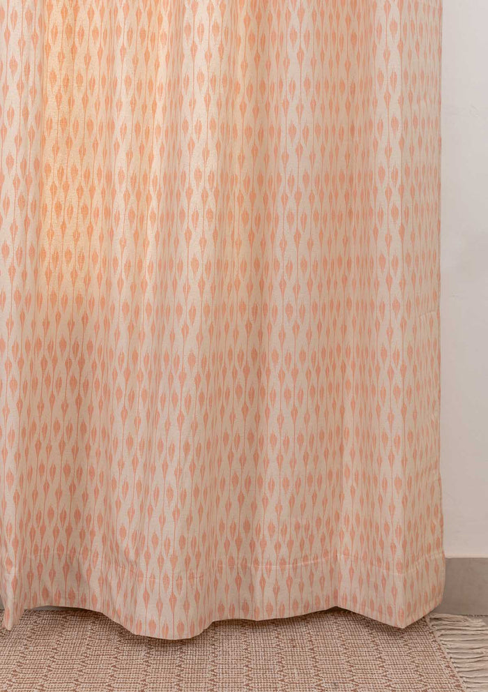 Chenab 100% cotton ethnic curtain for living room - Light Reduction - Beige - Single Piece