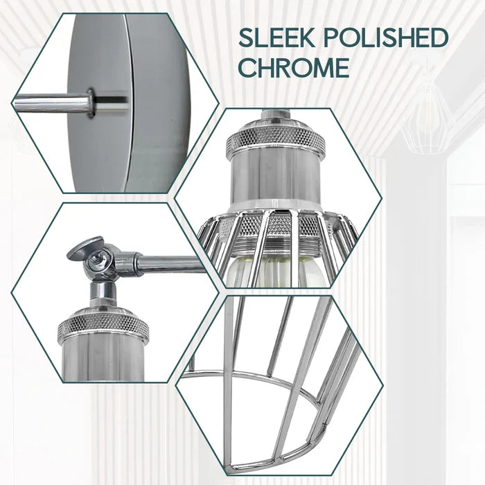 Chrome Wall Light Fixture,Electroplating Wall Sconce E27 Socket,Diamond Shape~4183