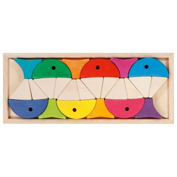 Colour and shape sorting game - 6 colourful fishes, goki evolution