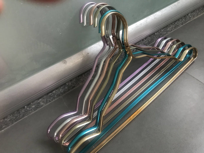 Coloured Aluminum Coat Hangers 6pc set