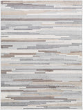 Contemporary Abstract Gray, Brown, Beige, Camel and White Medium Pile Area Rug - The Rug Decor