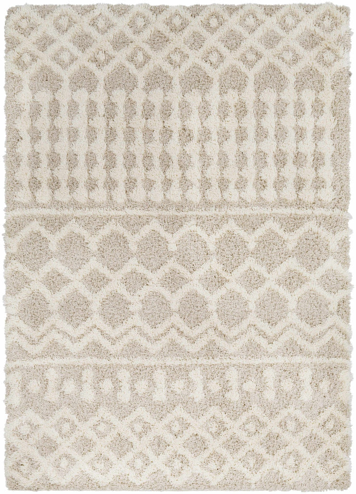 Contemporary Beige and Ivory Tribal Design Plush pile Multi Size Area Rug - The Rug Decor