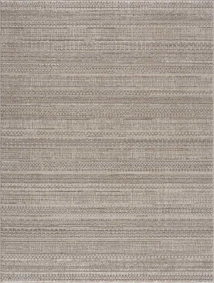 Contemporary solid Beige and Gray High Pile Area Rug - The Rug Decor