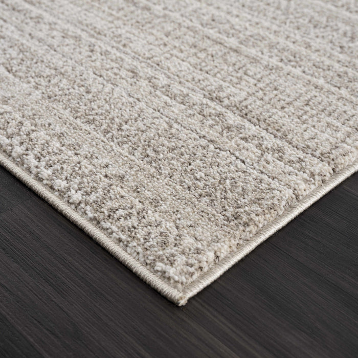 Contemporary solid Beige and Gray High Pile Area Rug - The Rug Decor