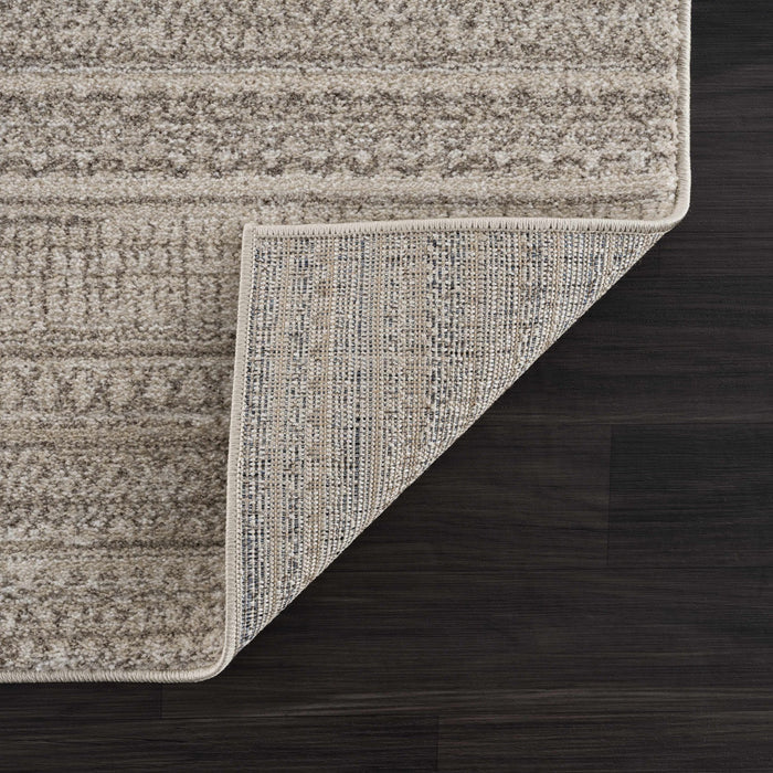 Contemporary solid Beige and Gray High Pile Area Rug - The Rug Decor