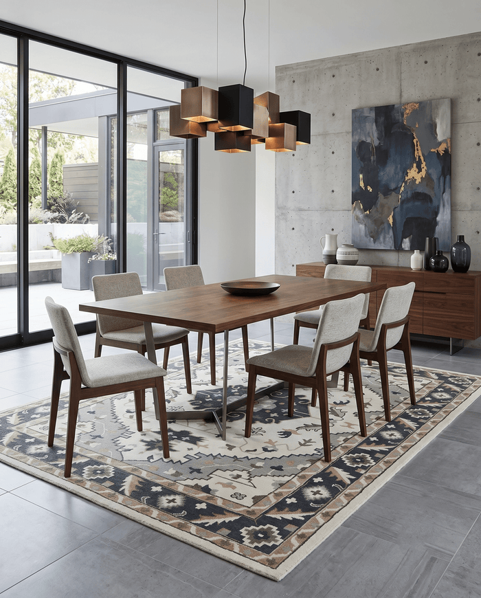Custom Made Ivory, Gray, Camel and Charcoal Traditional Multi Size Wool Area Rug - The Rug Decor