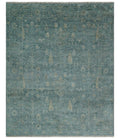 Custom Made Tree of Life Hand Knotted Teal and Beige Traditional Oushak Wool Area Rug - The Rug Decor
