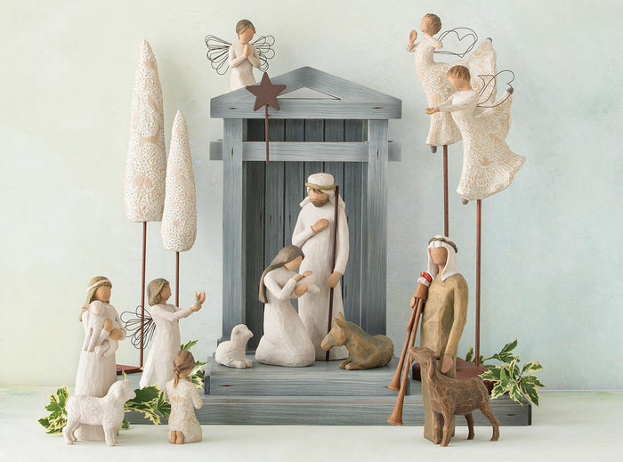 CYPRESS TREES FIGURE SCULPTURE HAND PAINTING WILLOW TREE BY SUSAN LORDI  SET TWO