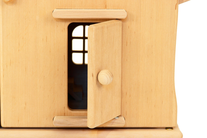 Drewart Doll House with Doors with Natural Roof