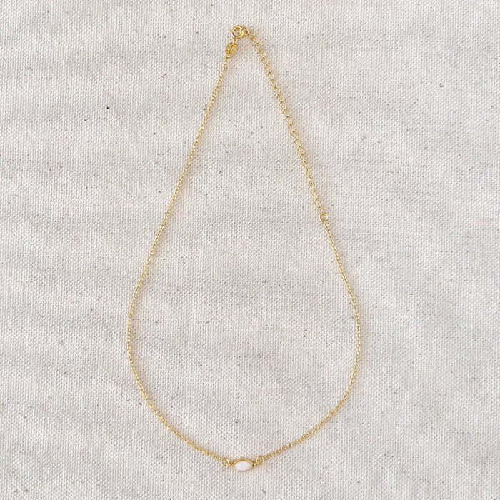 East West Pear Opal Necklace