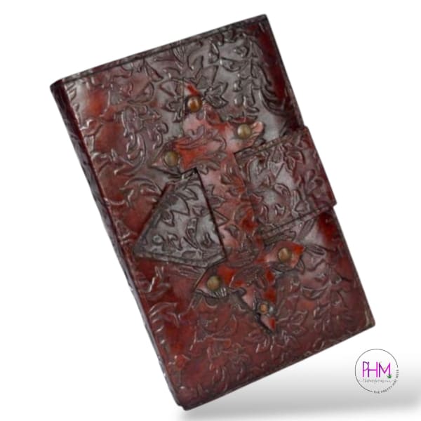 Embossed Leather Strap Journal - journal