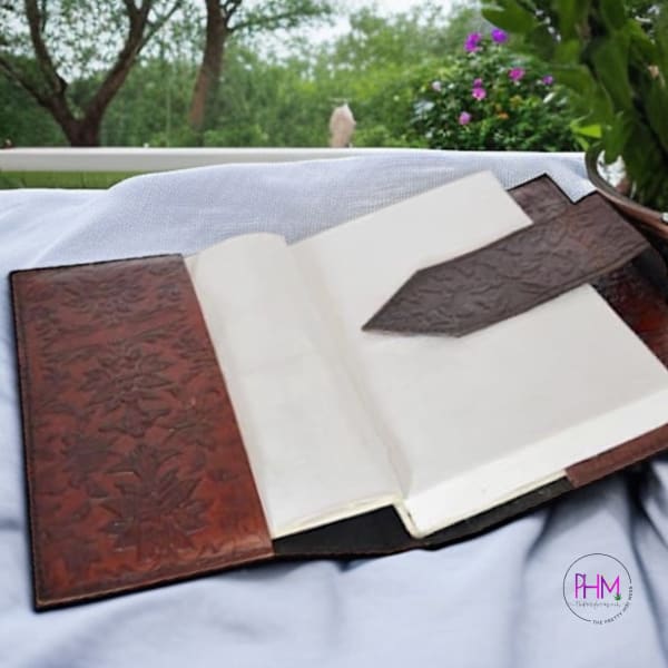 Embossed Leather Strap Journal - journal