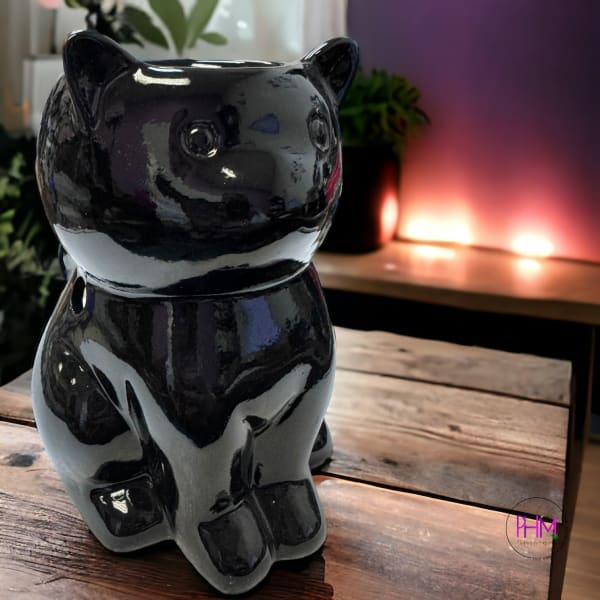Enchanted Familiar Black Cat Oil Burner 🐈‍⬛ - Wax Warmer