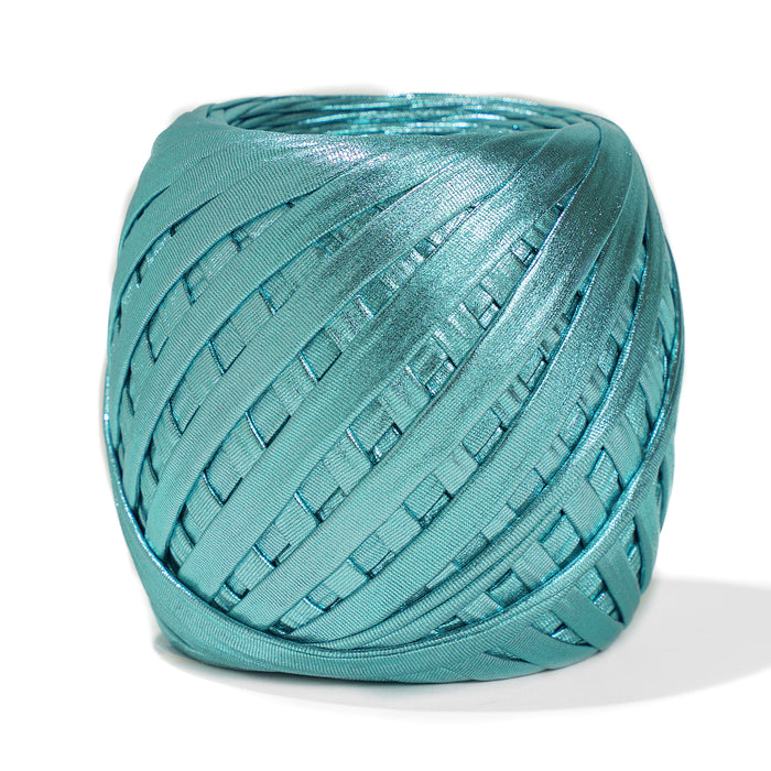 Fabric Yarn Metallic T-Shirt Yarn Aqua Blue Color