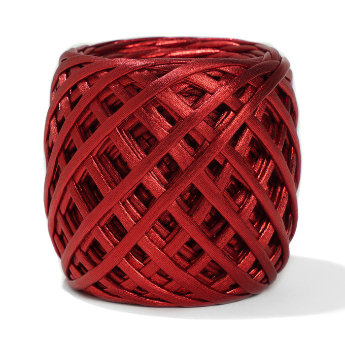 Fabric Yarn Metallic T-Shirt Yarn Ruby Red Color