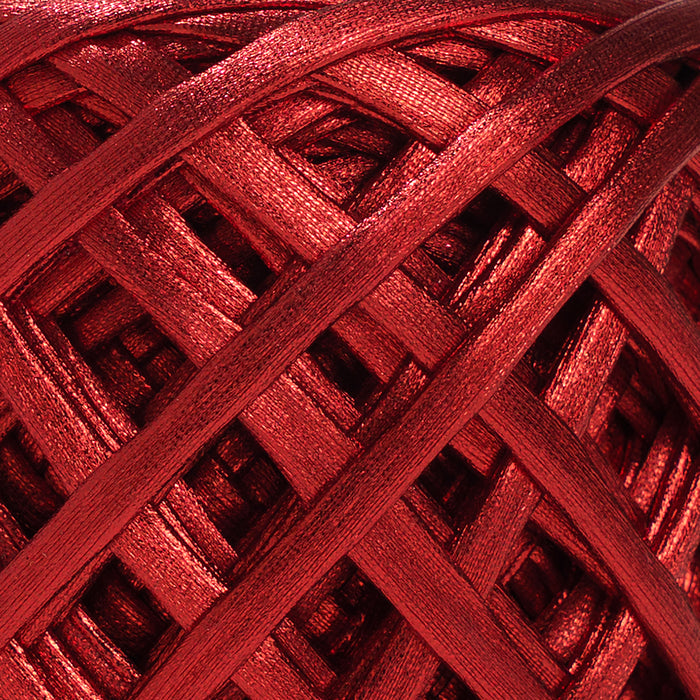Fabric Yarn Metallic T-Shirt Yarn Ruby Red Color
