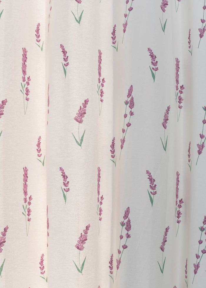 Fields of Lavender 100% cotton floral curtain for kids room - Light Reduction -  Lavender - Single Piece