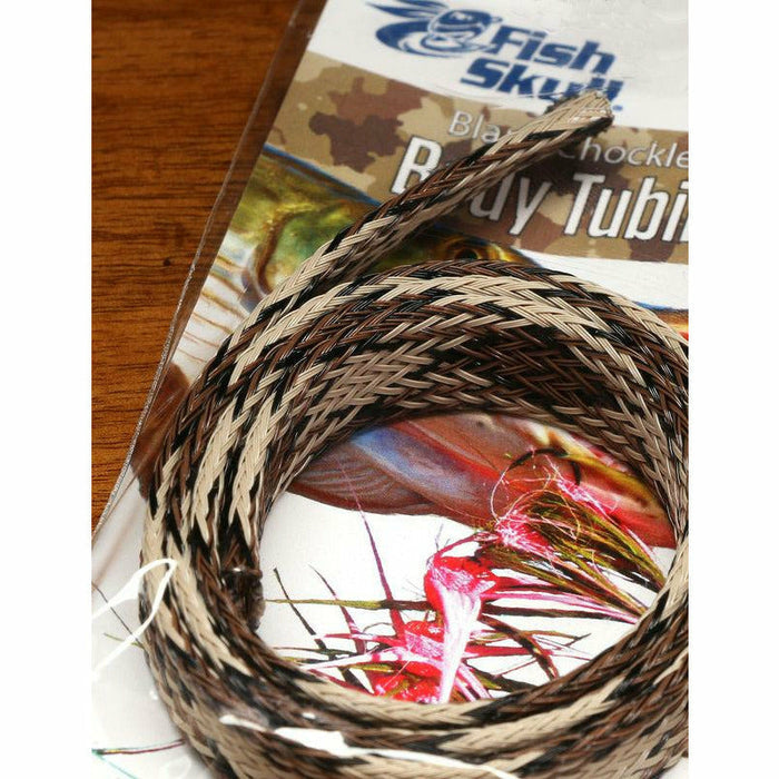 Multi-colored tan black brown braided Fish Skull Body Tubing