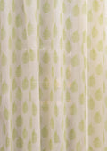 Floating Ferns printed sheer Fabric - Green