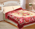FLOWERS BURGUNDY KOYO JAPANESE BLANKET SUPER HEAVY SOFTY AND WARM QUEEN SIZE