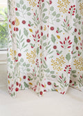 Foraged Berries 100% cotton floral curtain for living room - Light Reduction - Multicolor - Single Piece