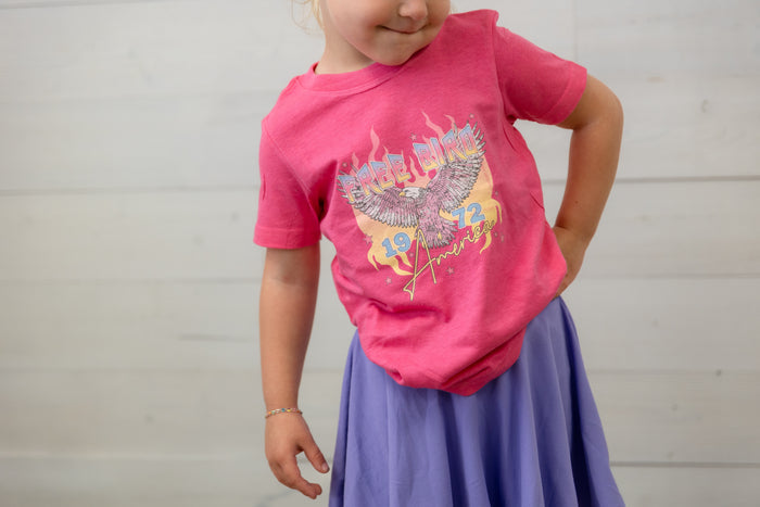Free Bird Graphic Tee-Hot Pink