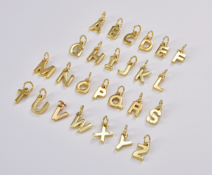 Gold Uppercase Initial Pendants & Necklaces