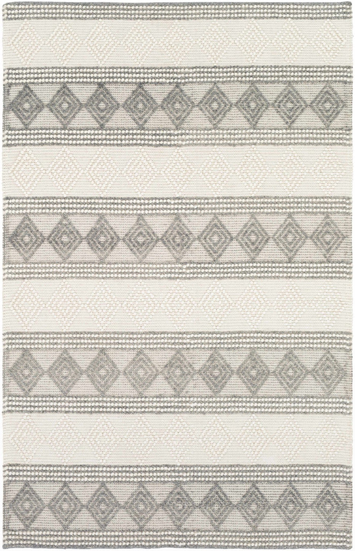 Hand Woven Contemporary Beige and Gray Bohemian Style Carved Design Wool Area Rug - The Rug Decor